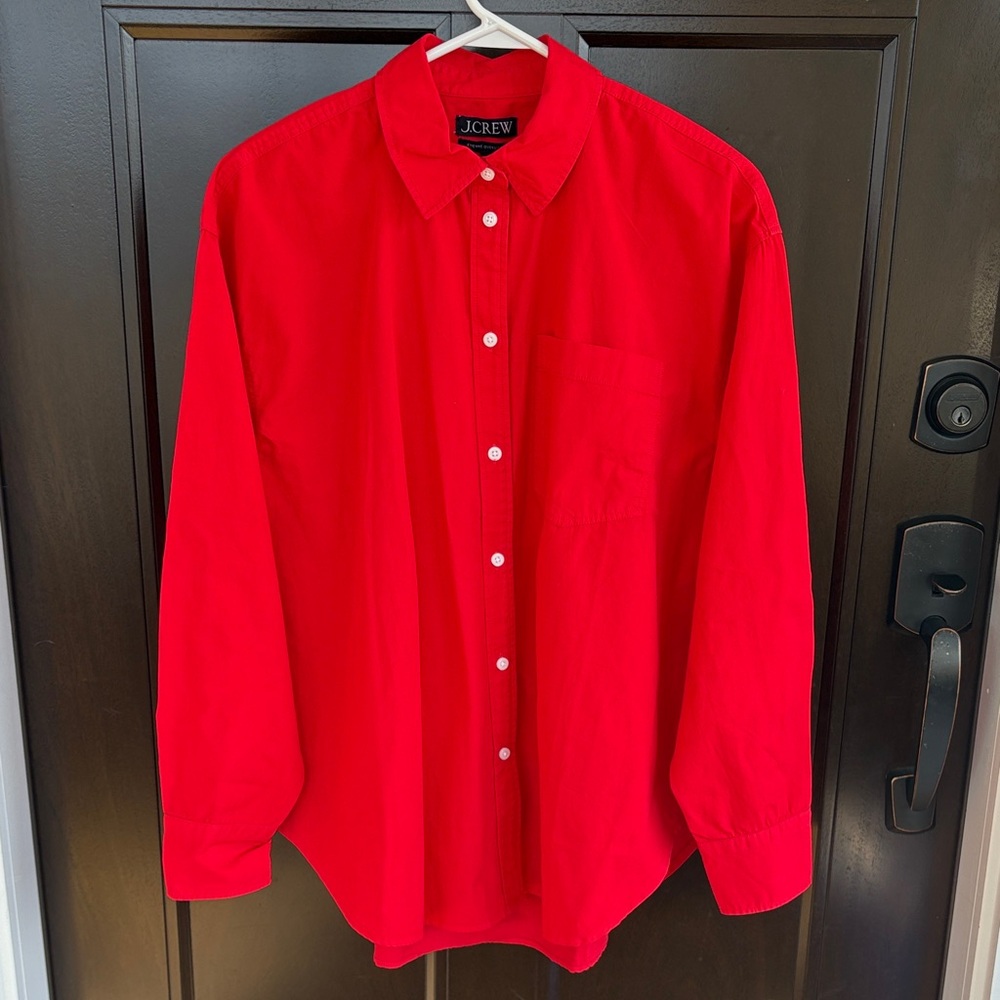 J. Crew Red Button-Up Shirt - Picture 2 of 13